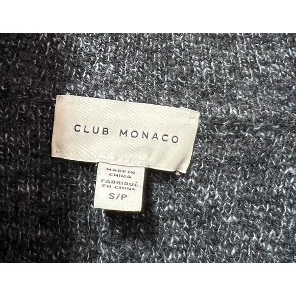Club Monaco Women Lamb Wool sweater small open front buttons gray pockets - Picture 4 of 7